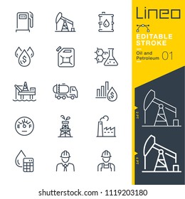 Lineo Editable Stroke - Oil and Petroleum line icons