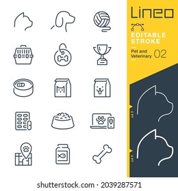 Lineo Editable Stroke - Iconos de línea de mascotas y veterinarios