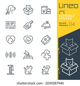 Lineo Editable Stroke - Pet and Veterinary line icons