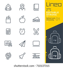 Lineo Editable Stroke - School and University line icons
Vector Icons - Adjust stroke weight - Expand to any size - Change to any colour