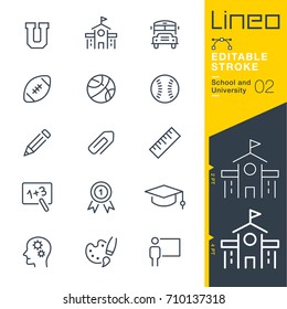 Lineo Editable Stroke - School and University line icons
Vector Icons - Adjust stroke weight - Expand to any size - Change to any colour