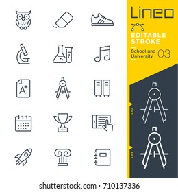 Lineo Editable Stroke - School and University line icons
Vector Icons - Adjust stroke weight - Expand to any size - Change to any colour