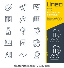 Lineo Editable Stroke - Iconos de línea de ciencia y laboratorio
Iconos vectoriales - Ajustar el peso del trazo - Expandir a cualquier tamaño - Cambiar a cualquier color