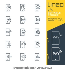 Lineo Editable Stroke - Iconos de línea de Smartphone Services