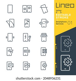 Lineo Editable Stroke - Smartphone Services line icons