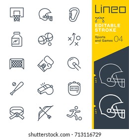 Lineo Editable Stroke - Sports and Games line icons
Vector Icons - Adjust stroke weight - Expand to any size - Change to any colour