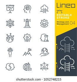 Lineo Editable Stroke - Strategy and Management outline icons