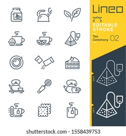 Lineo Editable Stroke - Tea Ceremony line icons