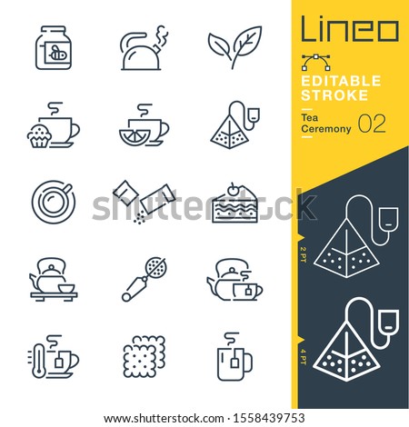 Lineo Editable Stroke - Tea Ceremony line icons