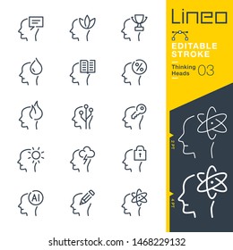 Lineo Editable Stroke - Thinking Heads line icons