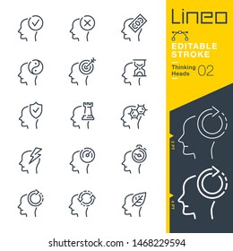 Lineo Editable Stroke - Thinking Heads line icons