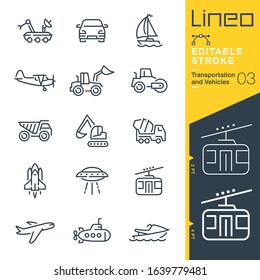 Lineo Editable Stroke - Transportation and Vehicles outline icons