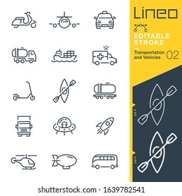 Lineo Editable Stroke    Transportation   Vehicles outline icons