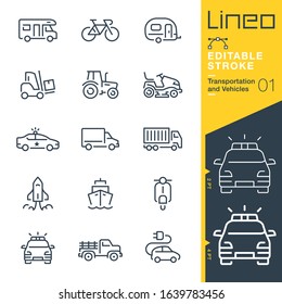 Lineo Editable Stroke - Transportation and Vehicles outline icons