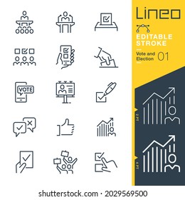 Lineo Editable Stroke - Vote and Election line icons svg