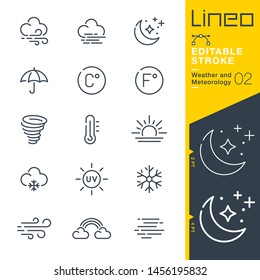 Lineo Editable Stroke - Weather and Meteorology line icons