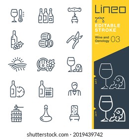 Lineo Editable Stroke - Wine and Oenology line icons