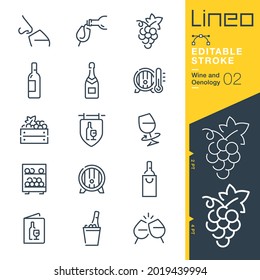 Lineo Editable Stroke - Iconos de línea de vino y enología