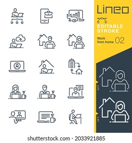 Lineo Editable Stroke - Work from Home line icons