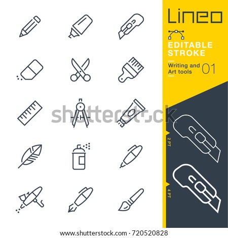 Lineo Editable Stroke - Writing and Art tools line icons
Vector Icons - Adjust stroke weight - Expand to any size - Change to any colour