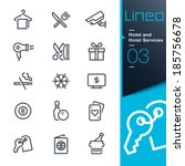 Lineo - Hotel and Hotel Services outline icons