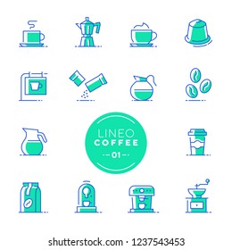 Lineo Lime - Coffee line icons (editable stroke)