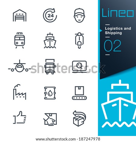Lineo - Logistics and Shipping outline icons