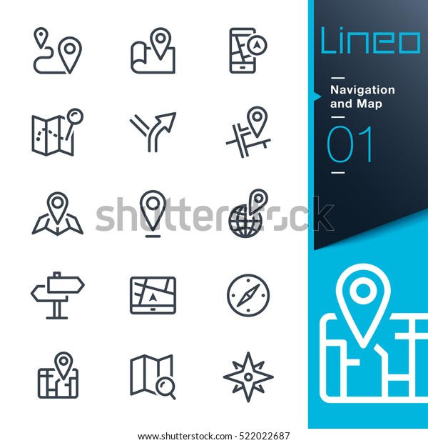 Lineo - Navigation and\
Map line icons