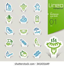 Lineo Papercut - Barbecue and Grill outline icons