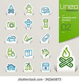 Lineo Papercut - Camping and Outdoor outline icons