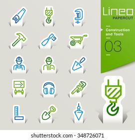 Lineo Papercut - Construction and Tools outline icons