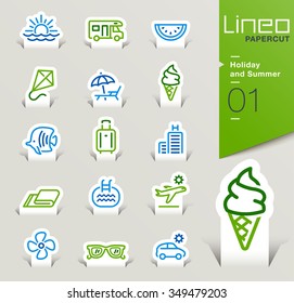 Lineo Papercut - Holiday and Summer outline icons