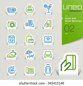 Lineo Papercut - Hotel and Hotel Services outline icons