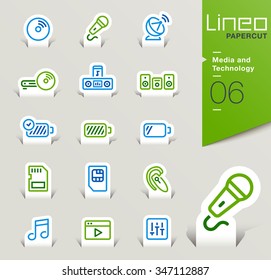 Lineo Papercut - Media and Technology outline icons