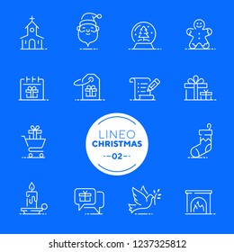 Lineo White - Christmas line icons (editable stroke)