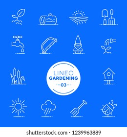 Lineo White - Gardening and Seeding line icons (editable stroke)