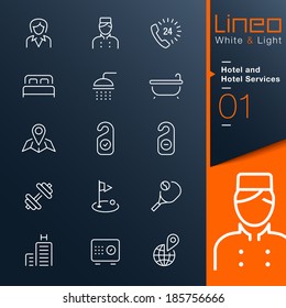 Lineo White & Light - Hotel and Hotel Services outline icons