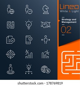 Lineo White & Light - Strategy and Management outline icons