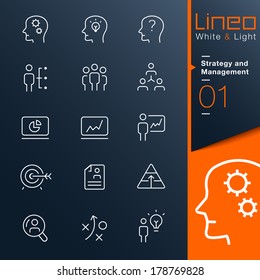 Lineo White & Light - Strategy And Management Outline Icons