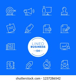 Lineo White - Office and Business line icons (editable stroke)