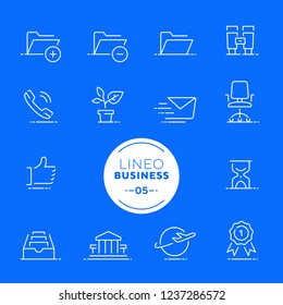Lineo White - Office and Business line icons (editable stroke)