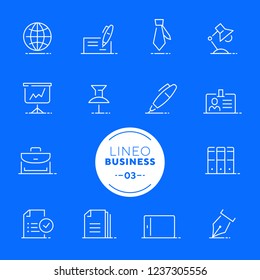 Lineo White - Office and Business line icons (editable stroke)