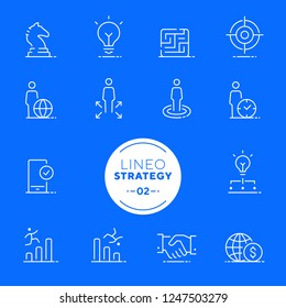 Lineo White - Strategy and Management line icons (editable stroke)