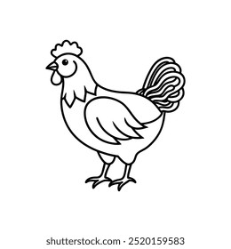 Lineout icon of a chicken vector icon illustration on a white background.