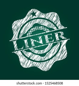 Liner chalk emblem. Vector Illustration. Detailed.