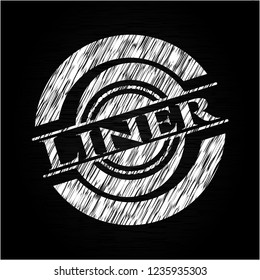 Liner chalkboard emblem on black board
