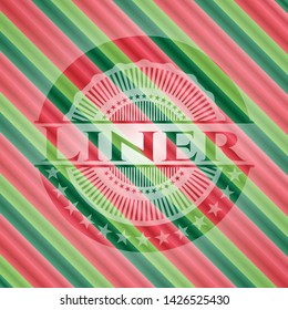 Liner christmas style badge. Vector Illustration. Detailed.