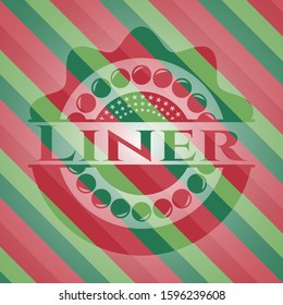 Liner christmas style emblem. Vector Illustration. Detailed.