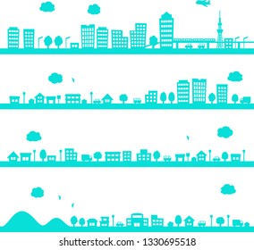 Liner cityscape of Japan
