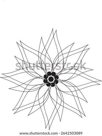 Liner and dot black color luxurious mandala vector art 